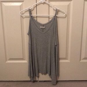 Gray no shoulder top!